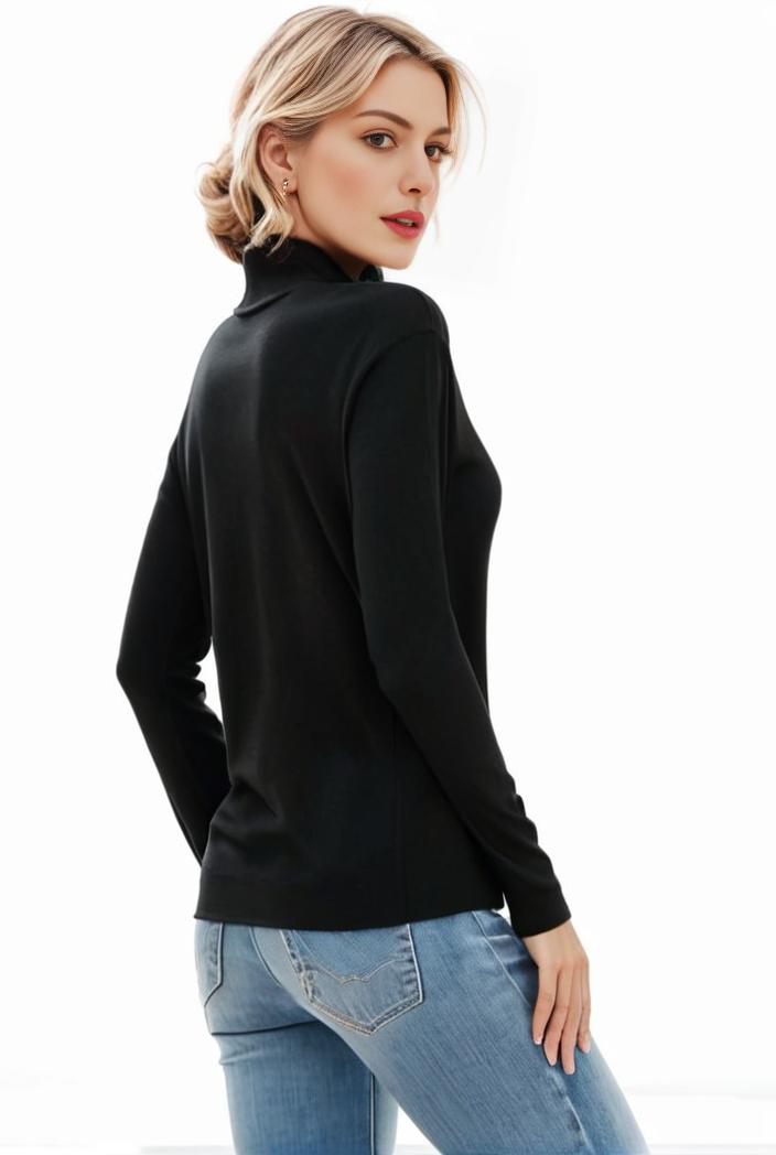 3 sets of turtleneck tees comfy long sleeve shirt perfect for spring autumn women s apparel 105362