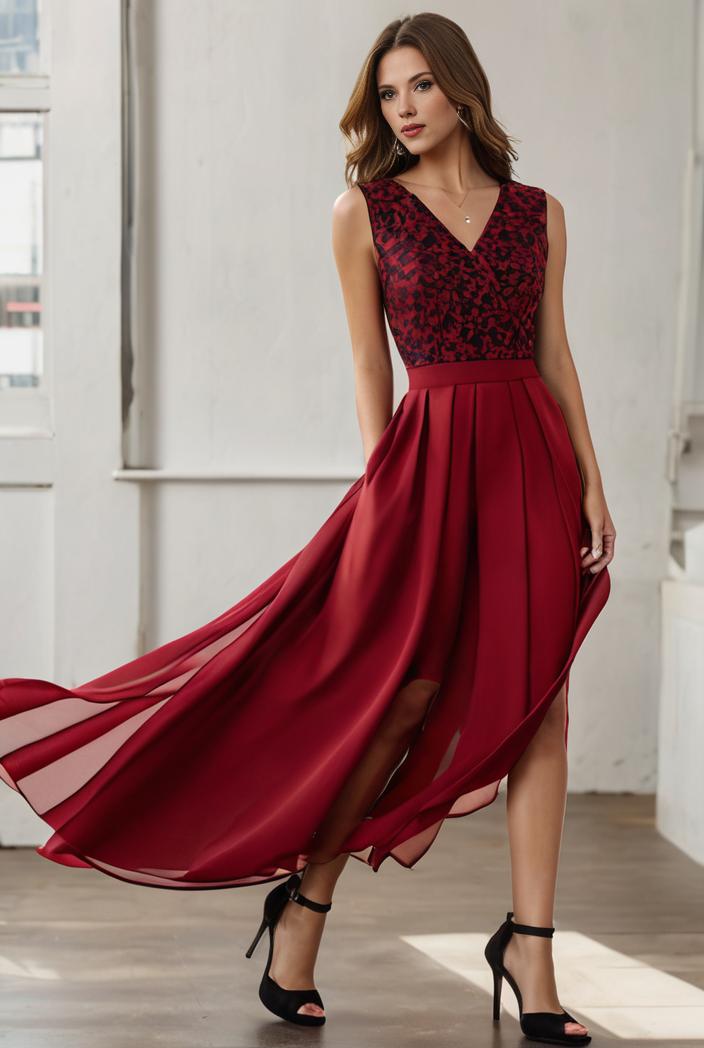 3 4 sleeve sheer sequin stripe high low hem evening dress 119289