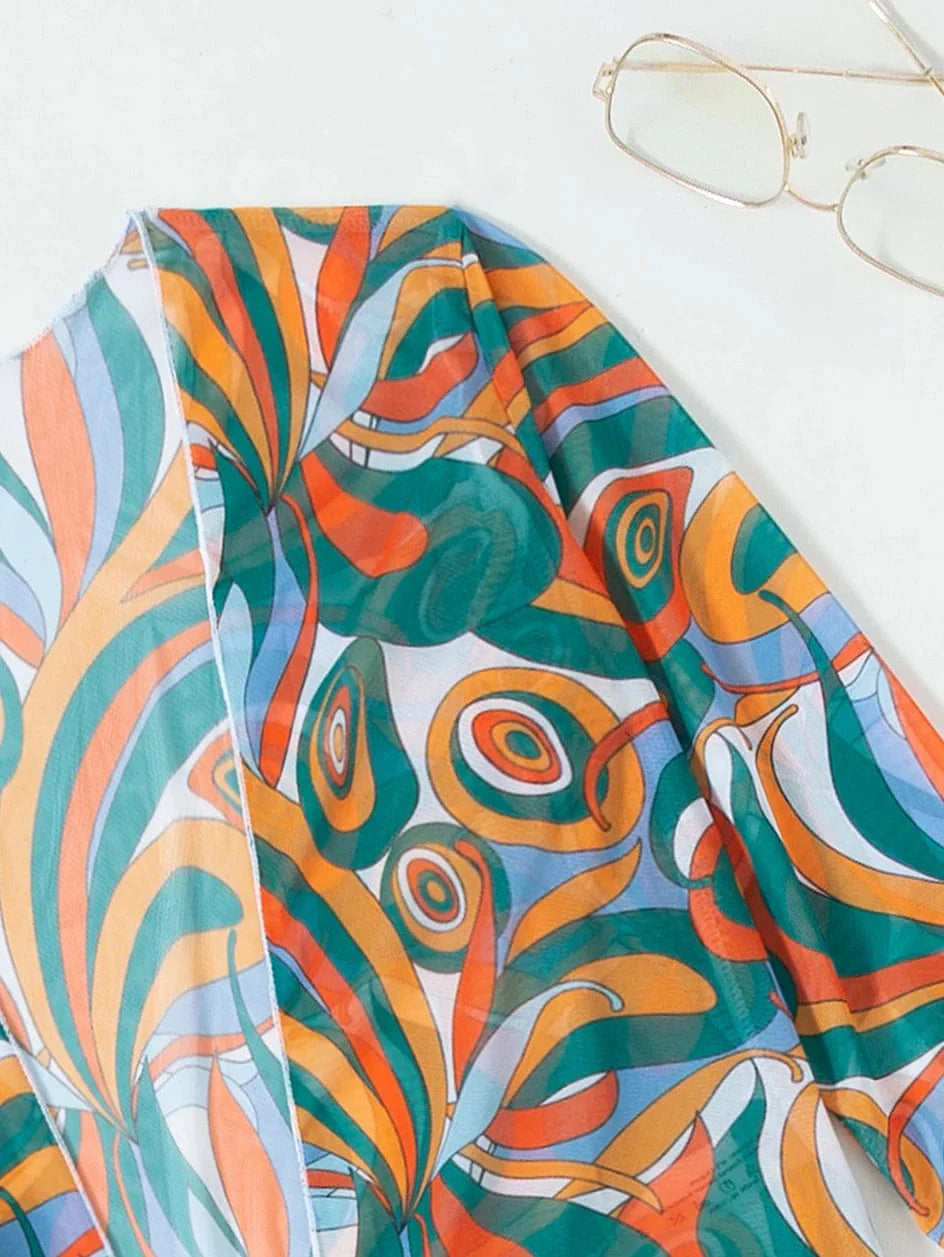 3 Pieces Sexy Print Bikini Women High Waist Swimsuit Cover Up Swimwear Female Lady Bathing Suit Swimming Summer Beachwear