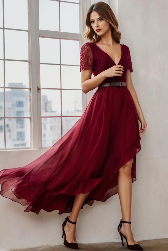 3 4 sleeve sheer sequin stripe high low hem evening dress 131554