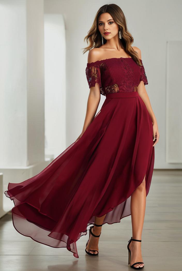 3 4 sleeve sheer sequin stripe high low hem evening dress 131582