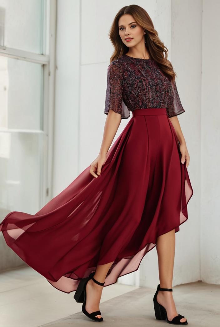 3 4 sleeve sheer sequin stripe high low hem evening dress 125427