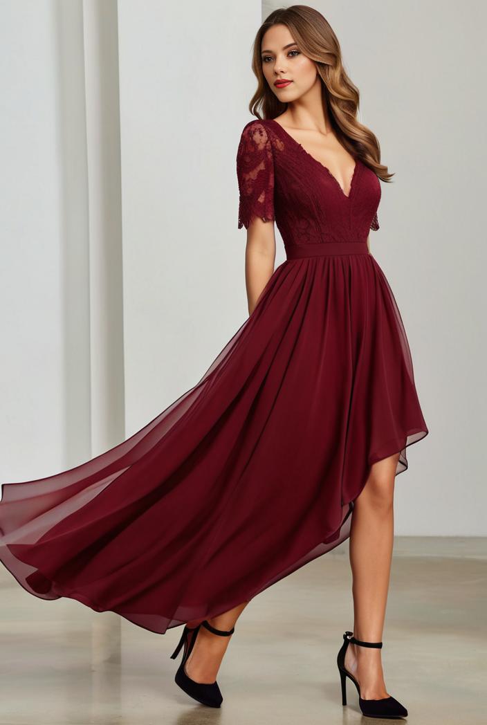 3 4 sleeve sheer sequin stripe high low hem evening dress 125448