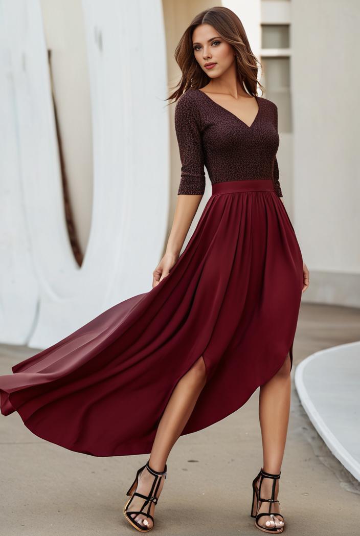 3 4 sleeve sheer sequin stripe high low hem evening dress 125455
