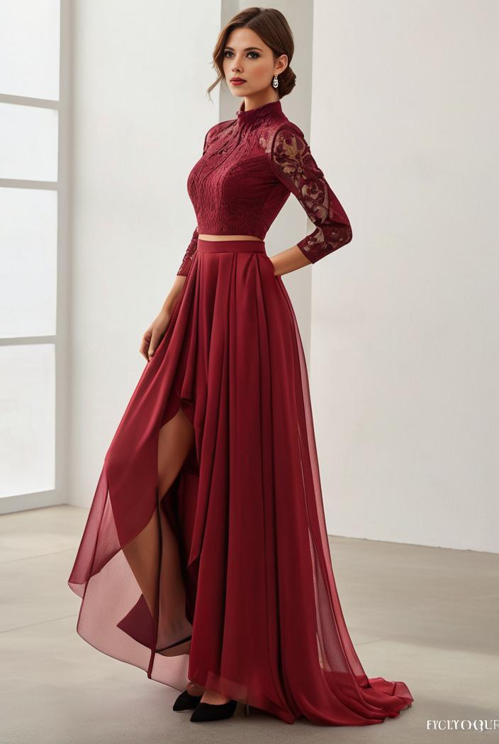 3 4 sleeve sheer sequin stripe high low hem evening dress 125456