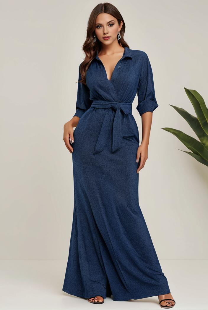 3 4 sleeve bodycon plunging back sequin evening dress 131364
