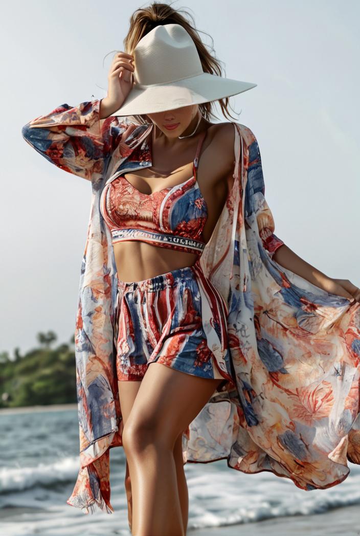 3 pieces sexy print bikini women high waist swimsuit cover up swimwear female lady bathing suit swimming summer beachwear 115509