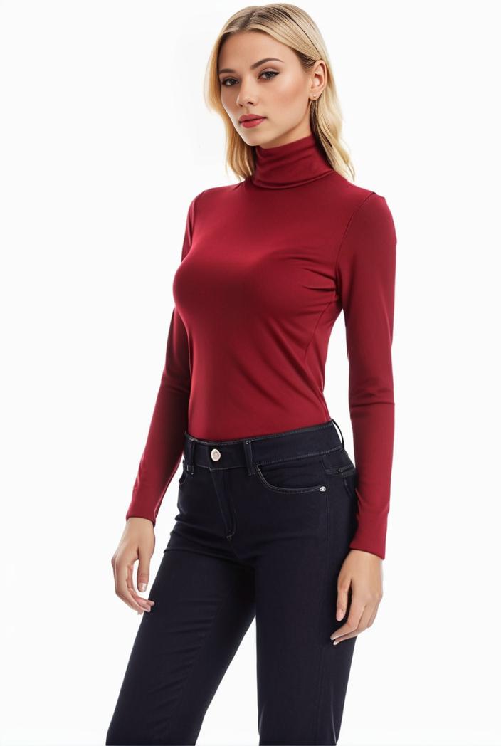 3 sets of turtleneck tees comfy long sleeve shirt perfect for spring autumn women s apparel 109650