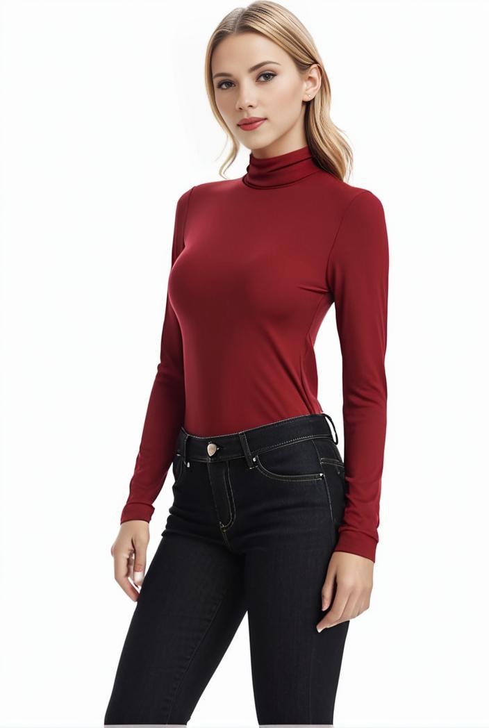 3 sets of turtleneck tees comfy long sleeve shirt perfect for spring autumn women s apparel 109652