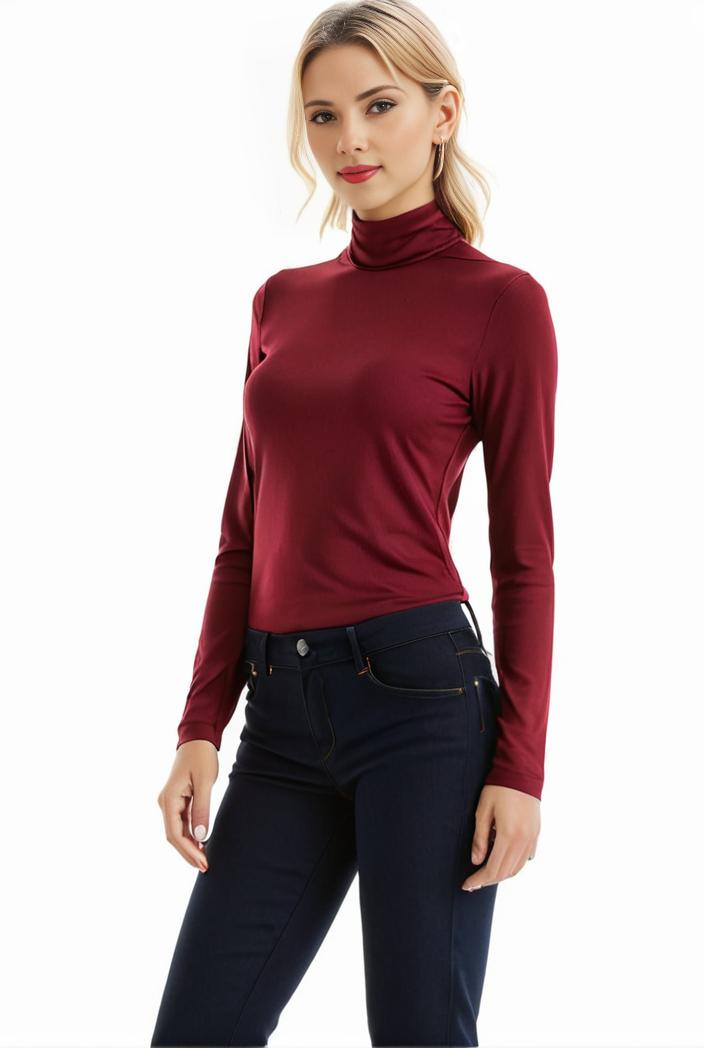 3 sets of turtleneck tees comfy long sleeve shirt perfect for spring autumn women s apparel 109651
