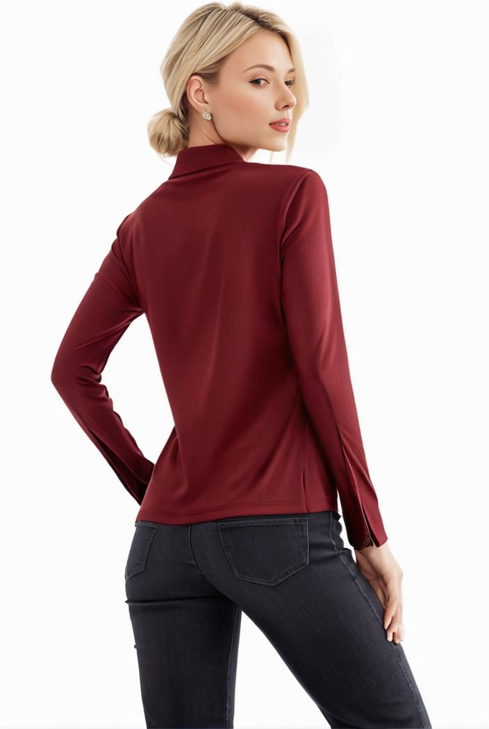 3 sets of turtleneck tees comfy long sleeve shirt perfect for spring autumn women s apparel 109663