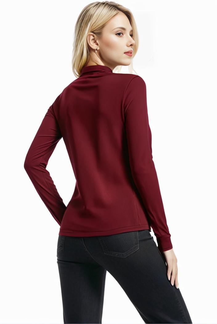 3 sets of turtleneck tees comfy long sleeve shirt perfect for spring autumn women s apparel 109665