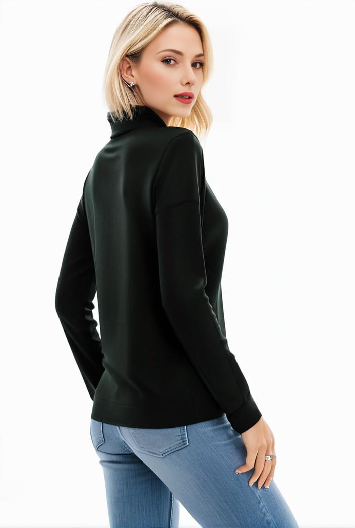 3 sets of turtleneck tees comfy long sleeve shirt perfect for spring autumn women s apparel 109669