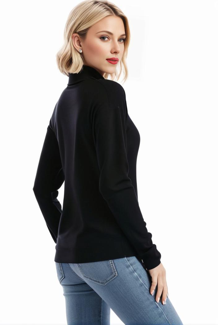 3 sets of turtleneck tees comfy long sleeve shirt perfect for spring autumn women s apparel 109672