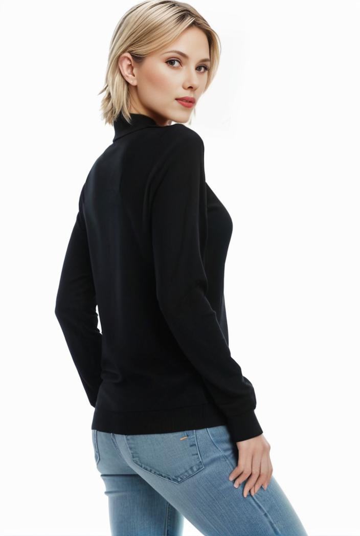 3 sets of turtleneck tees comfy long sleeve shirt perfect for spring autumn women s apparel 109676