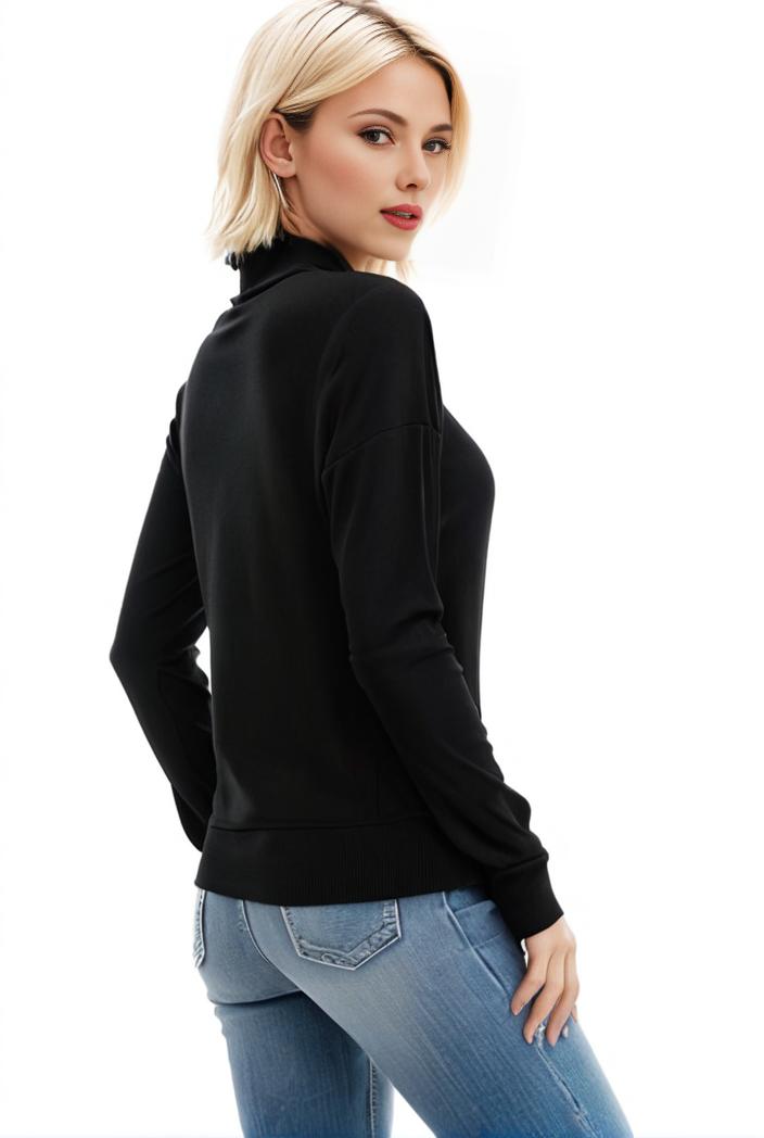 3 sets of turtleneck tees comfy long sleeve shirt perfect for spring autumn women s apparel 109674