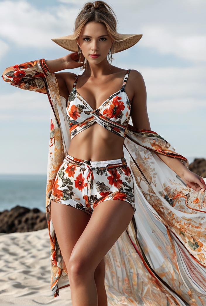 3 pieces sexy print bikini women high waist swimsuit cover up swimwear female lady bathing suit swimming summer beachwear 122848