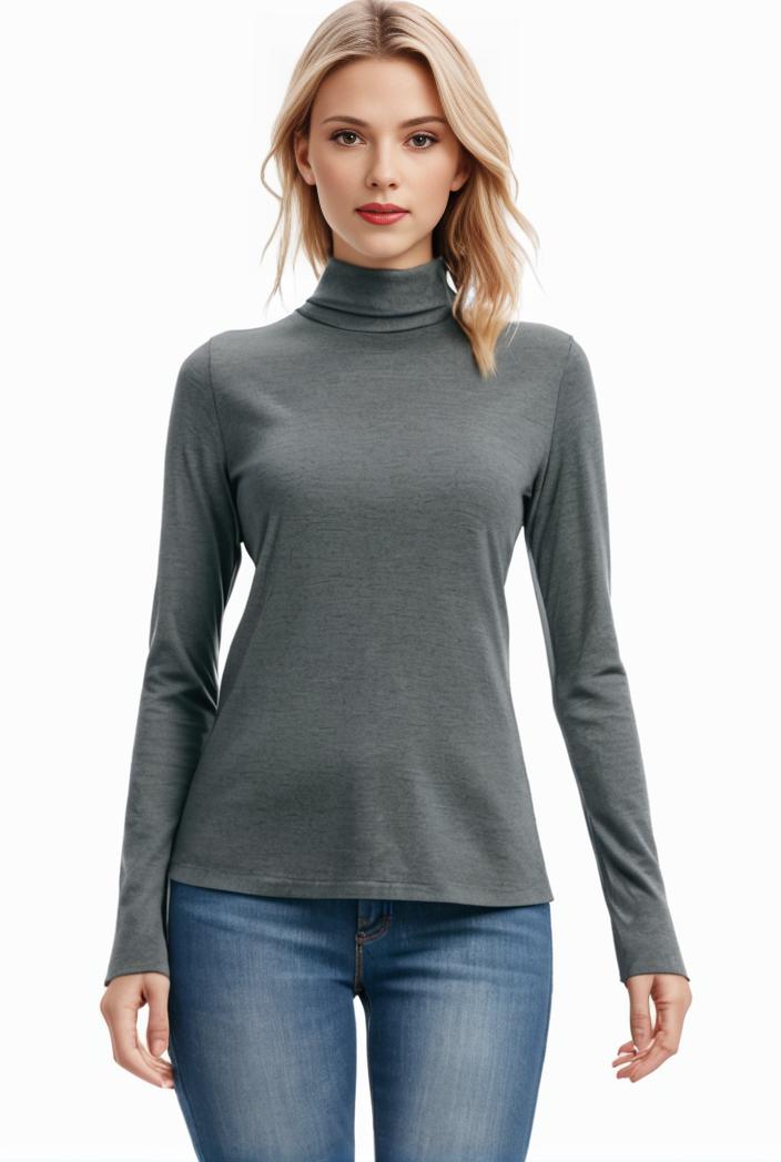 3 sets of turtleneck tees comfy long sleeve shirt perfect for spring autumn women s apparel 123024
