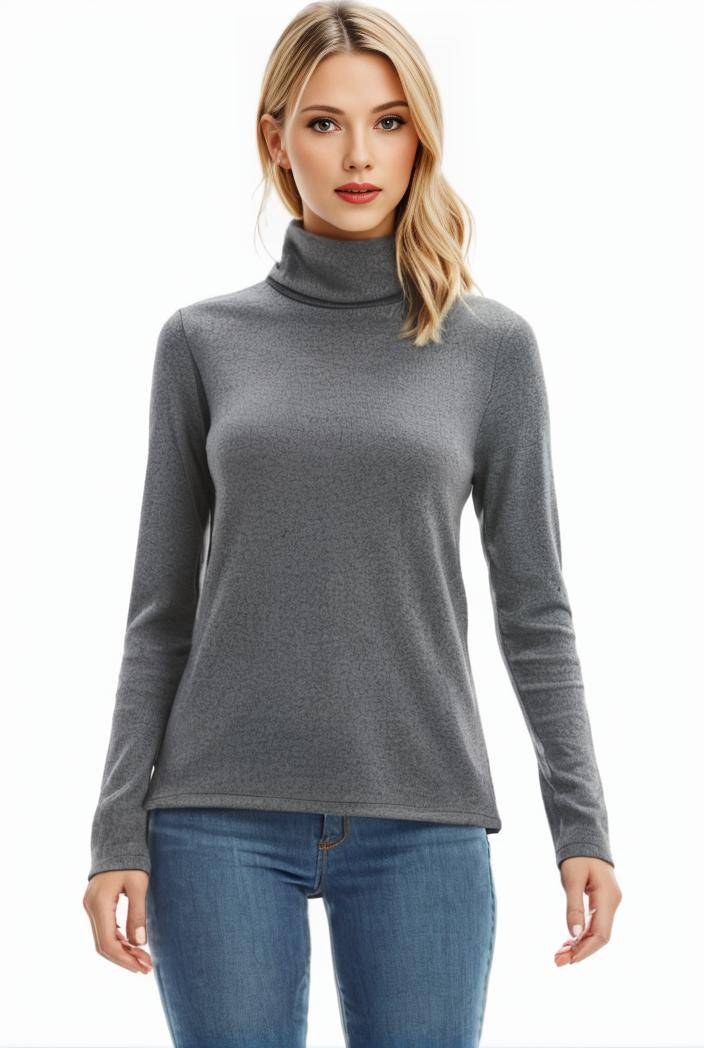 3 sets of turtleneck tees comfy long sleeve shirt perfect for spring autumn women s apparel 123021