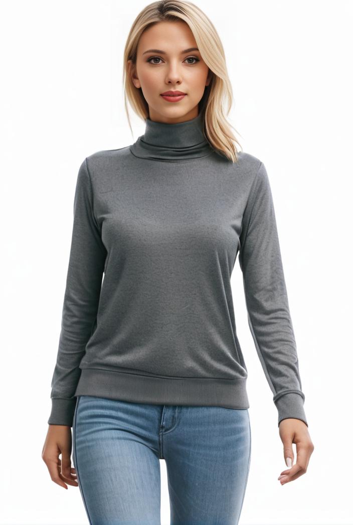 3 sets of turtleneck tees comfy long sleeve shirt perfect for spring autumn women s apparel 123026