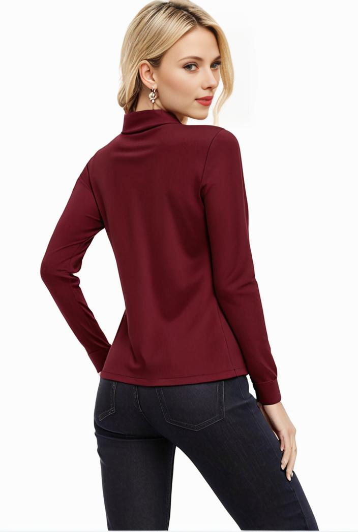 3 sets of turtleneck tees comfy long sleeve shirt perfect for spring autumn women s apparel 123031
