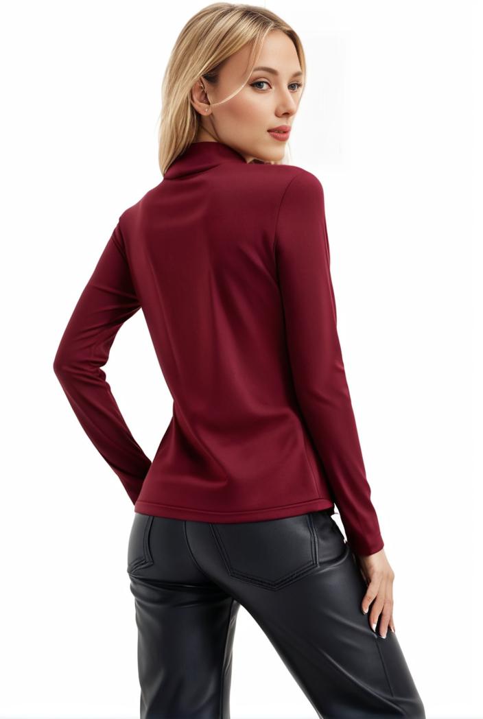 3 sets of turtleneck tees comfy long sleeve shirt perfect for spring autumn women s apparel 123033