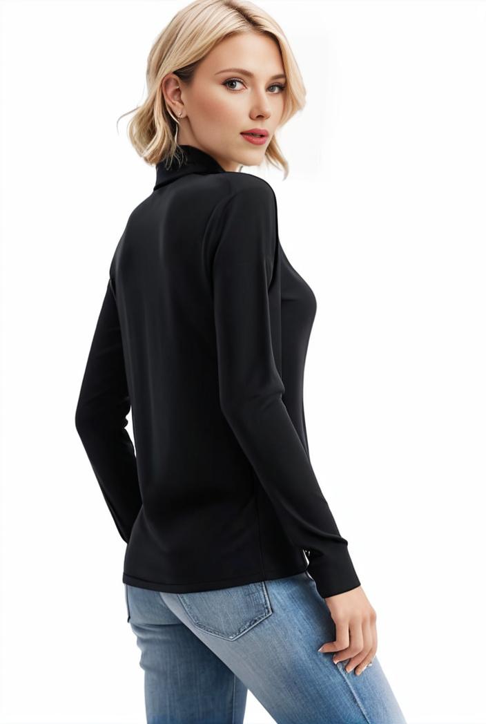 3 sets of turtleneck tees comfy long sleeve shirt perfect for spring autumn women s apparel 123040