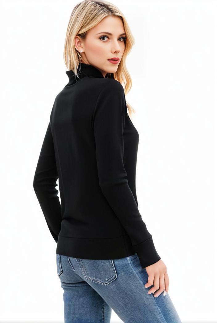 3 sets of turtleneck tees comfy long sleeve shirt perfect for spring autumn women s apparel 123044