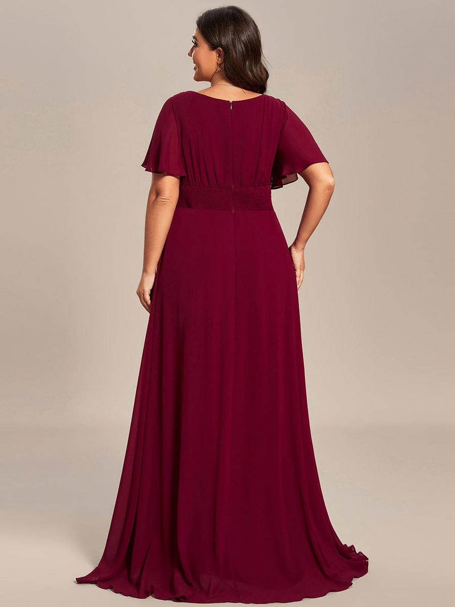 Elegant Chiffon Pleated A-Line Round Neck Bridesmaid Gown