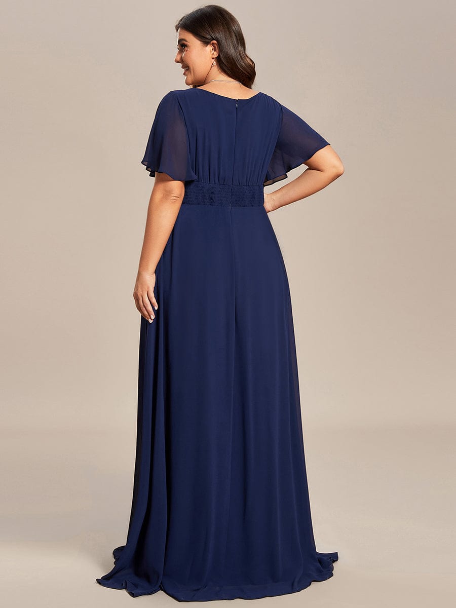 Elegant Chiffon Pleated A-Line Round Neck Bridesmaid Gown