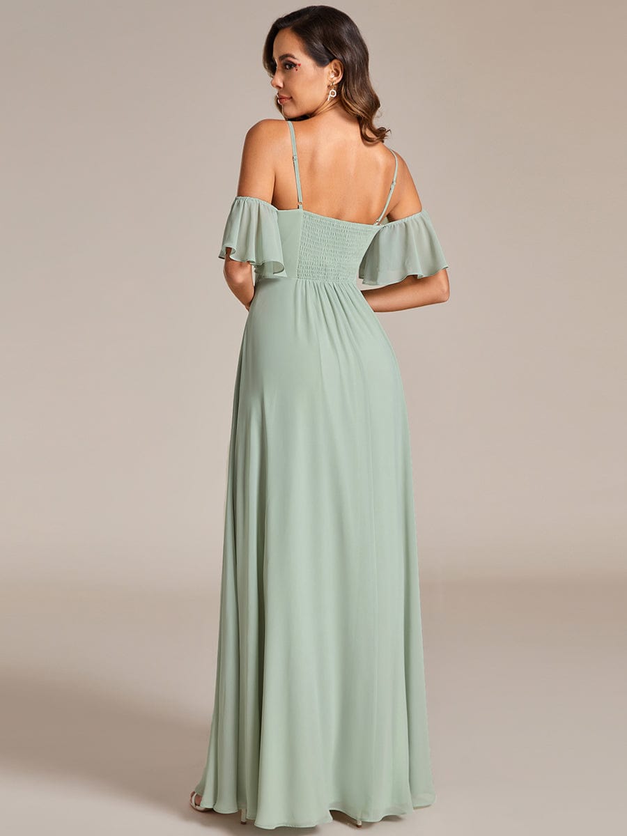 Enchanting Chiffon A-line Bridesmaid Dress with Sweetheart Neckline and Knot Detail