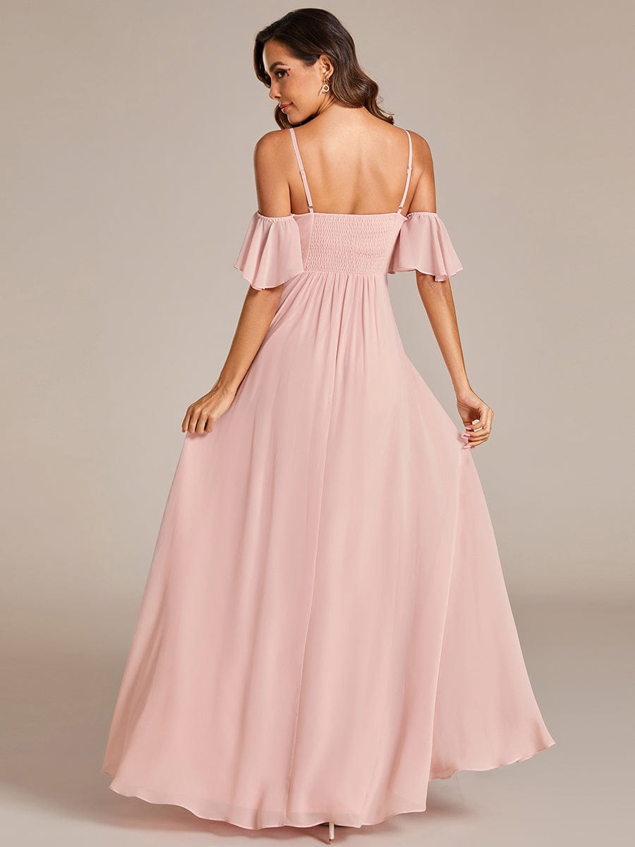 Enchanting Chiffon A-line Bridesmaid Dress with Sweetheart Neckline and Knot Detail