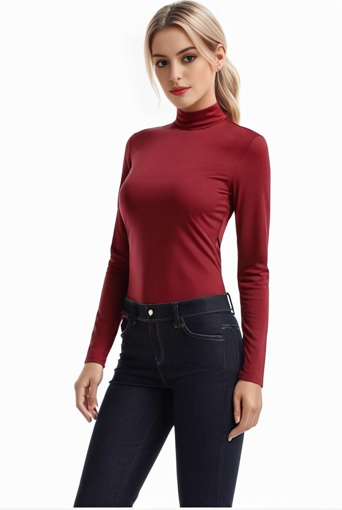 3 sets of turtleneck tees comfy long sleeve shirt perfect for spring autumn women s apparel 127177