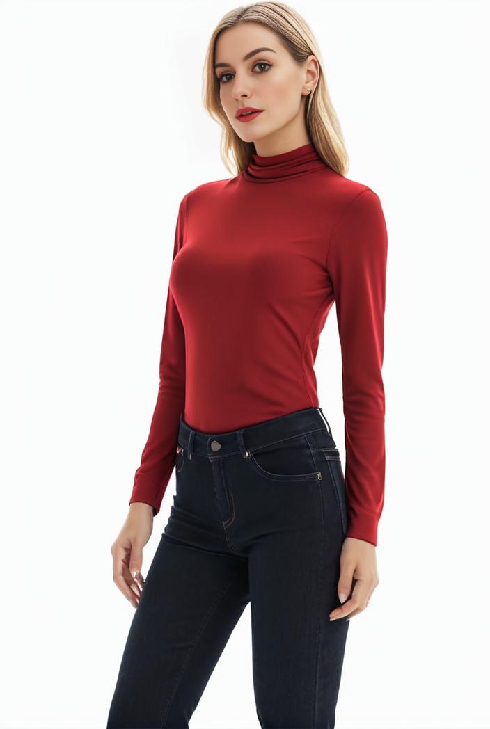 3 sets of turtleneck tees comfy long sleeve shirt perfect for spring autumn women s apparel 127181