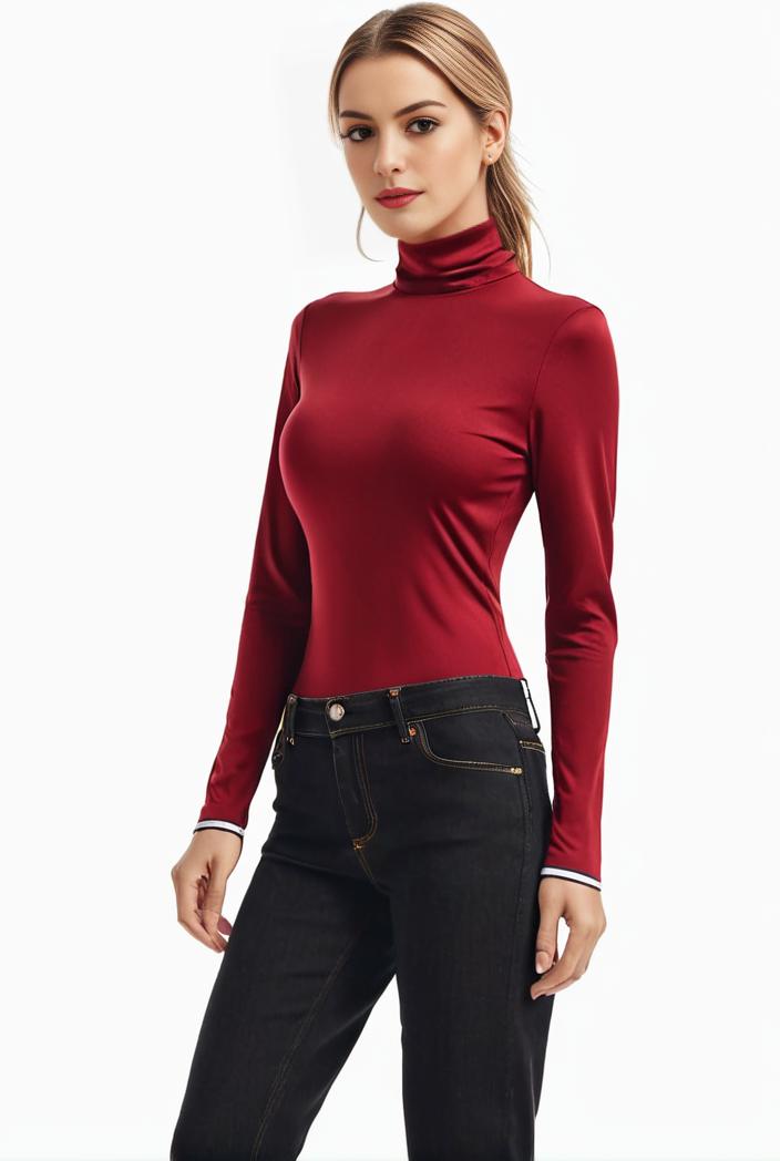 3 sets of turtleneck tees comfy long sleeve shirt perfect for spring autumn women s apparel 127179