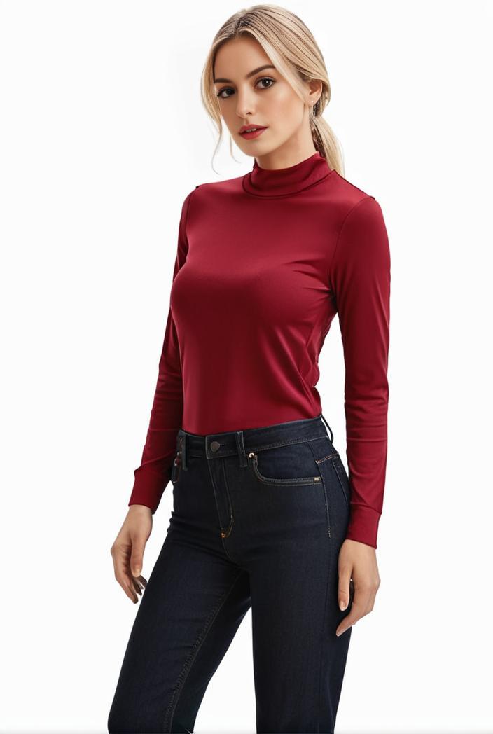 3 sets of turtleneck tees comfy long sleeve shirt perfect for spring autumn women s apparel 127180