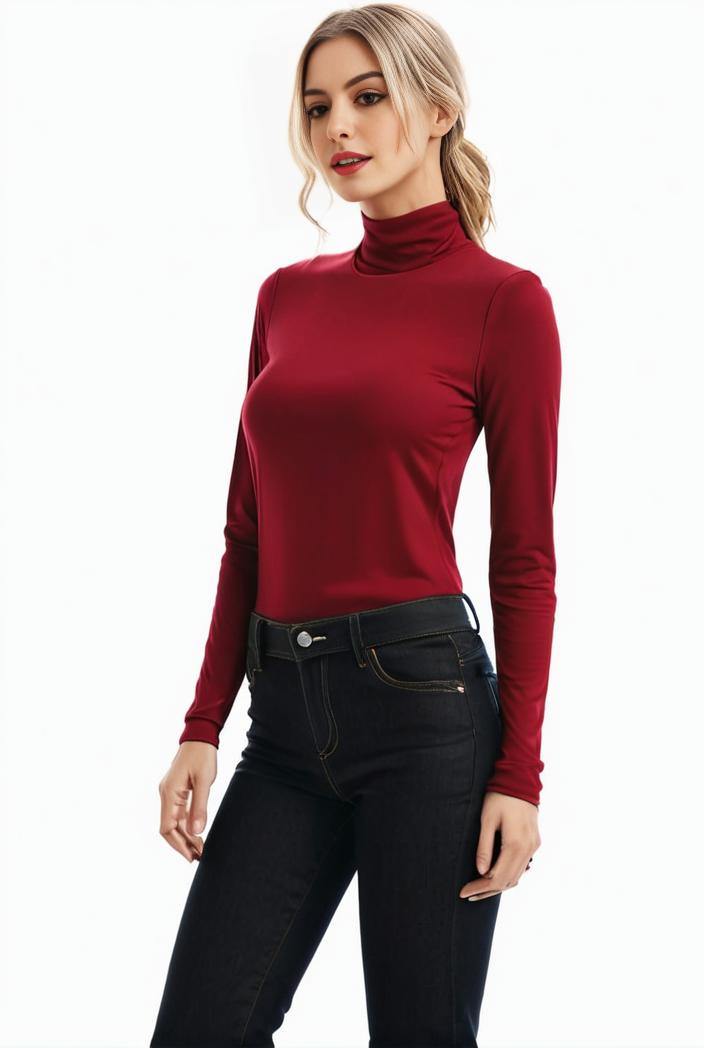 3 sets of turtleneck tees comfy long sleeve shirt perfect for spring autumn women s apparel 127184