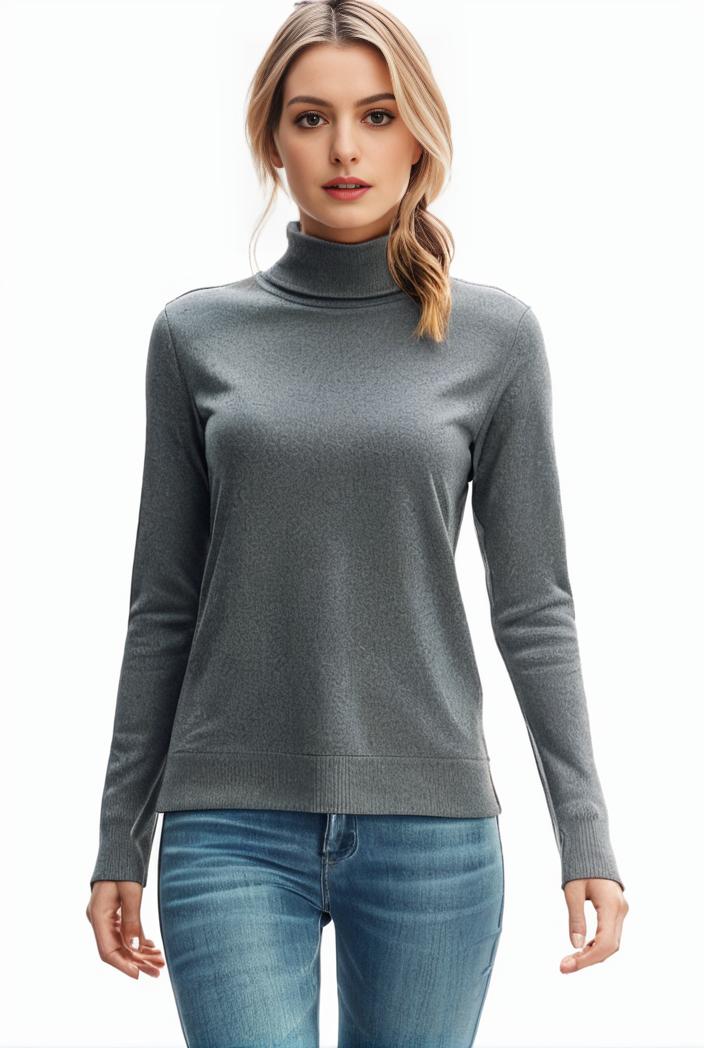 3 sets of turtleneck tees comfy long sleeve shirt perfect for spring autumn women s apparel 127189