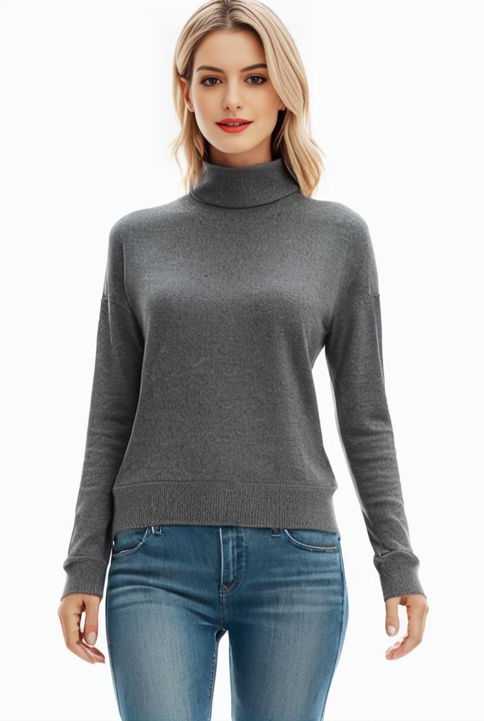 3 sets of turtleneck tees comfy long sleeve shirt perfect for spring autumn women s apparel 127192