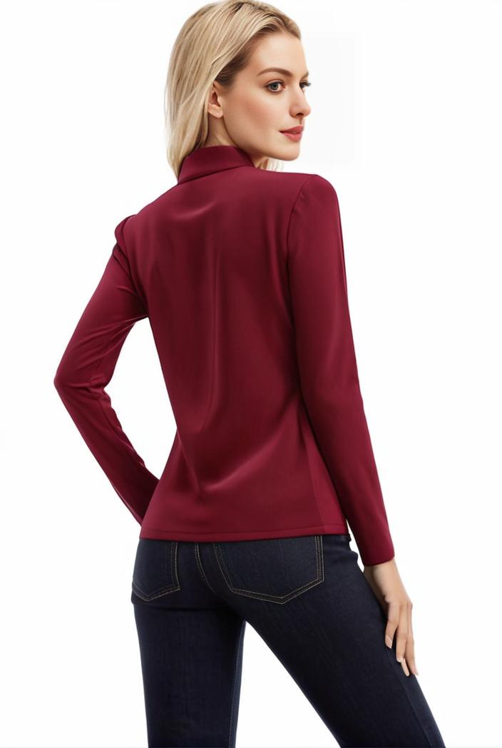 3 sets of turtleneck tees comfy long sleeve shirt perfect for spring autumn women s apparel 127194
