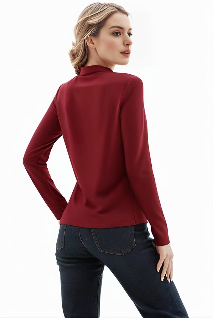 3 sets of turtleneck tees comfy long sleeve shirt perfect for spring autumn women s apparel 127195