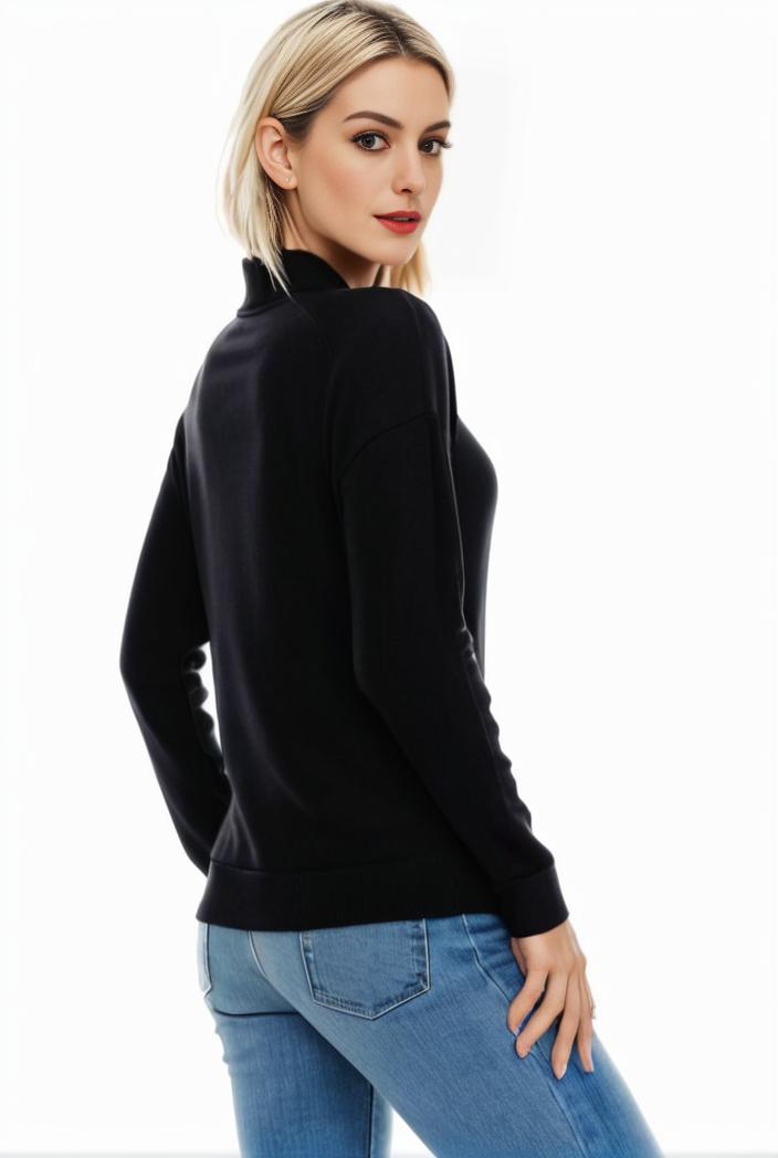 3 sets of turtleneck tees comfy long sleeve shirt perfect for spring autumn women s apparel 127201
