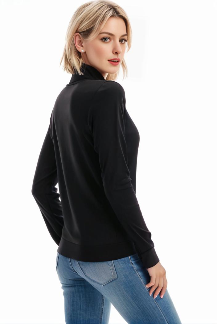 3 sets of turtleneck tees comfy long sleeve shirt perfect for spring autumn women s apparel 127202