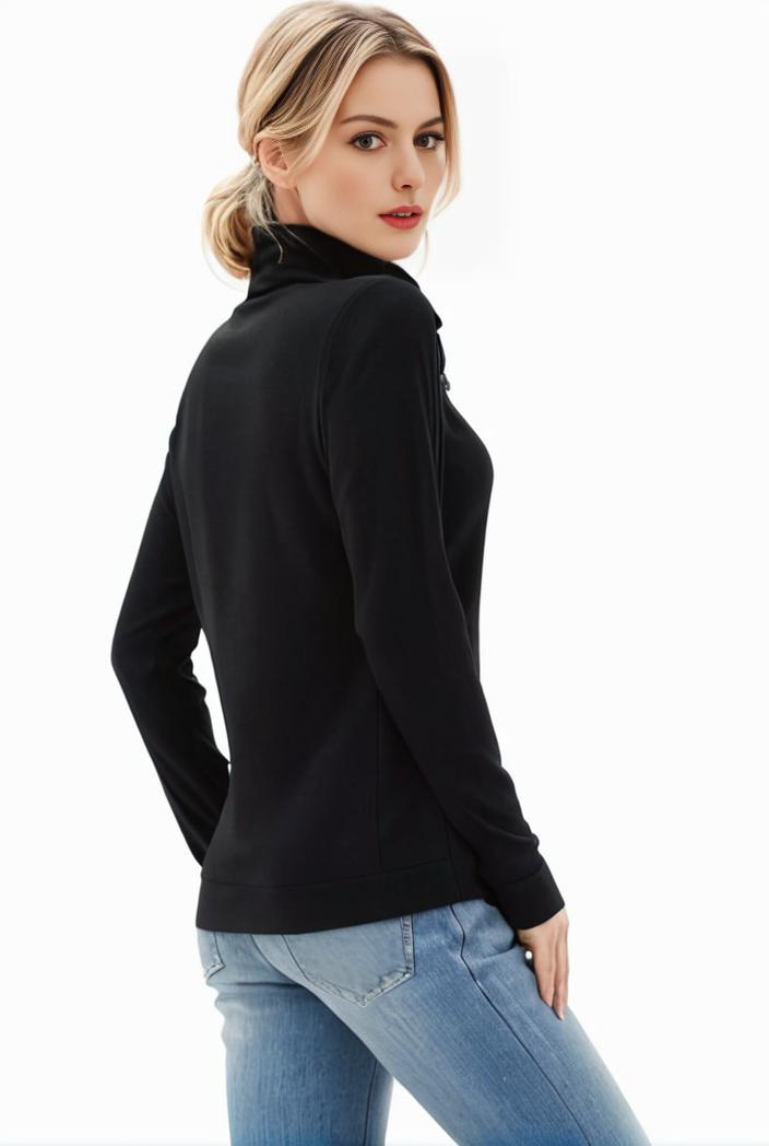 3 sets of turtleneck tees comfy long sleeve shirt perfect for spring autumn women s apparel 127205