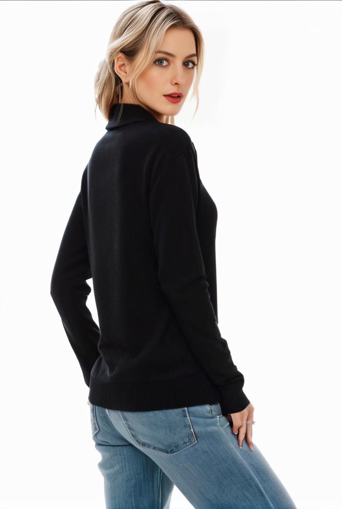3 sets of turtleneck tees comfy long sleeve shirt perfect for spring autumn women s apparel 127208