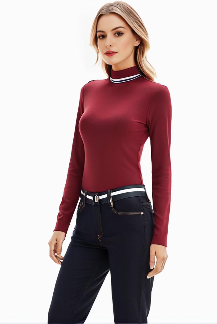 3 sets of turtleneck tees comfy long sleeve shirt perfect for spring autumn women s apparel 118750
