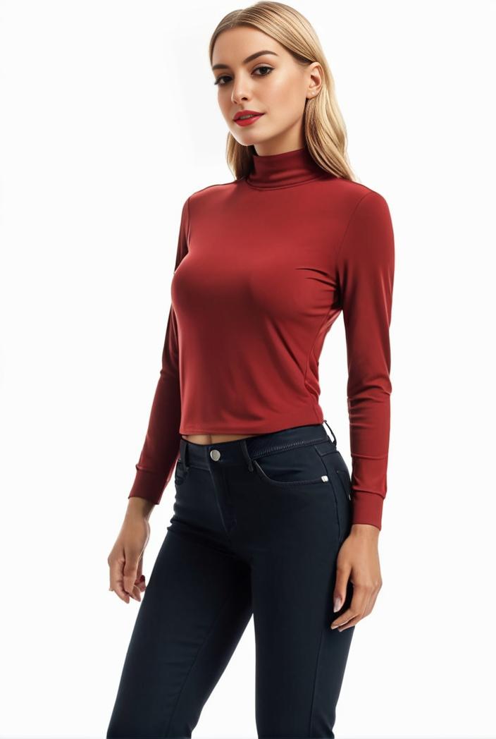 3 sets of turtleneck tees comfy long sleeve shirt perfect for spring autumn women s apparel 118752