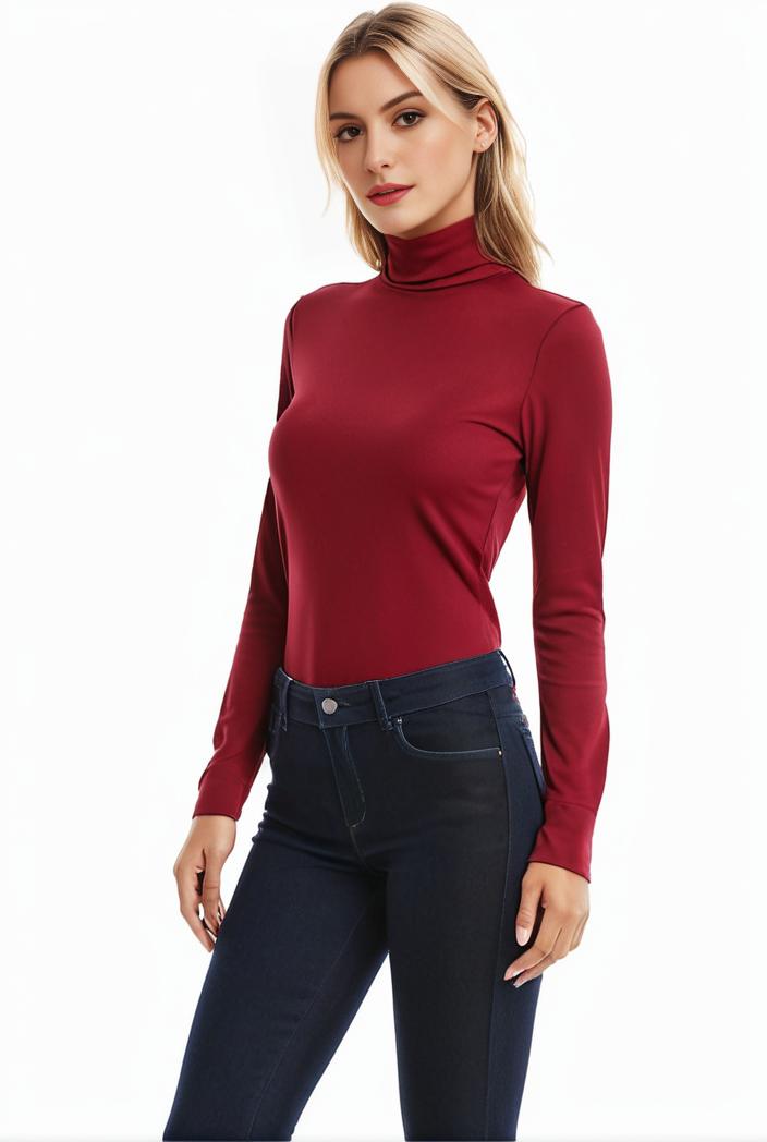 3 sets of turtleneck tees comfy long sleeve shirt perfect for spring autumn women s apparel 118753