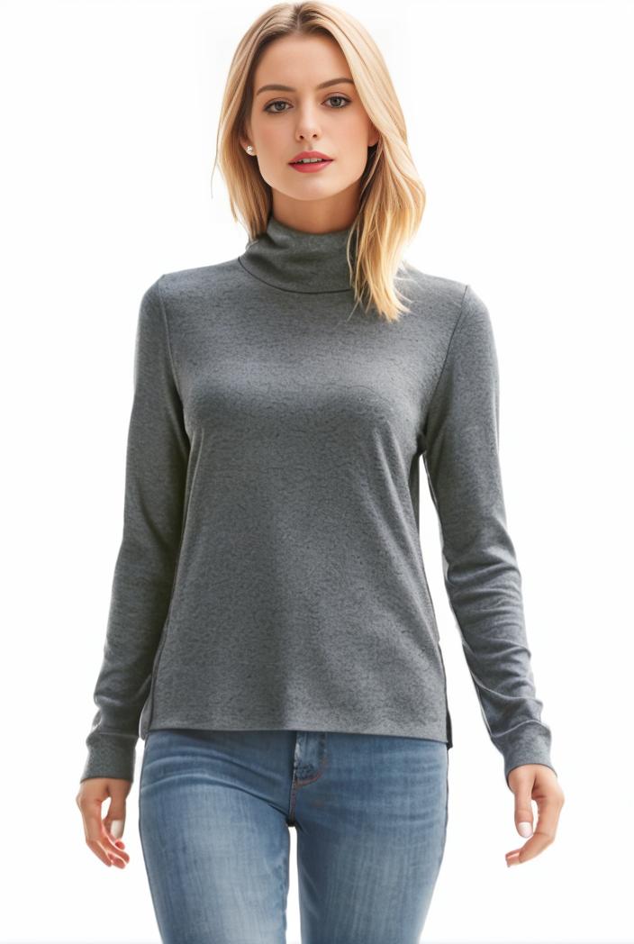 3 sets of turtleneck tees comfy long sleeve shirt perfect for spring autumn women s apparel 118759