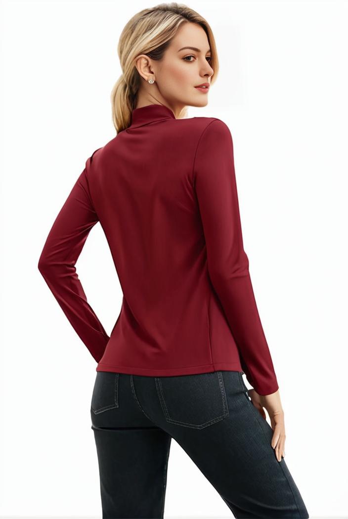 3 sets of turtleneck tees comfy long sleeve shirt perfect for spring autumn women s apparel 118765